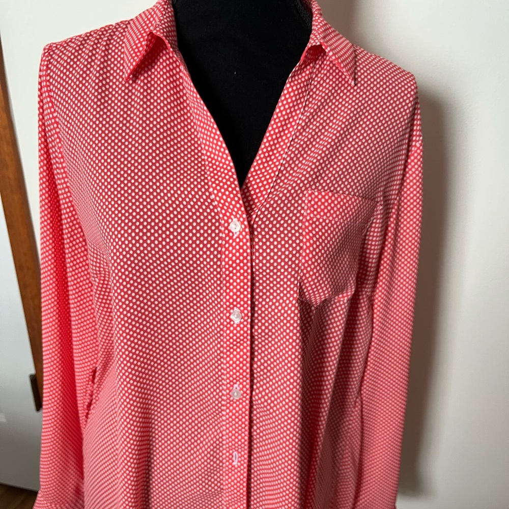 Outback Red Pink Polka Dot Blouse